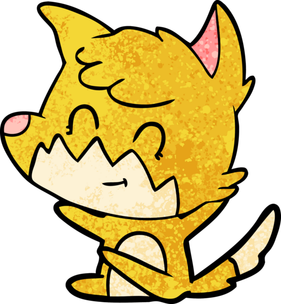 Bir insan tarafından çizilmiş çizgi film dostu tilki.