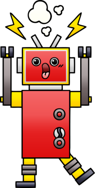 Bir insan tarafından çizilmiş bir robotun gölgelenmiş çizimi