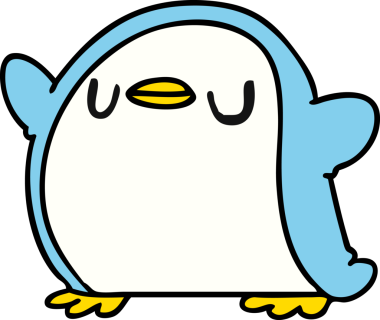 Bir insan tarafından çizilmiş sevimli bir penguen resmi.