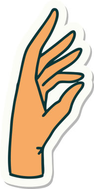 Bir insan tarafından çizilmiş geleneksel bir el dövmesi çıkartması.