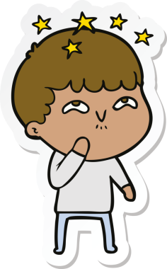 Bir insan tarafından çizilmiş bir karikatür çıkartması.