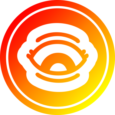 Bir insan tarafından çizilmiş, sıcak eğimli göz yuvarlak simgesi.