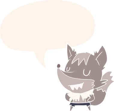 Bir insan tarafından çizilmiş eski tarz konuşma balonu olan cadılar bayramı kurtadamı çizgi filmi.