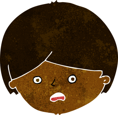 Bir insan tarafından çizilmiş mutsuz çocuk çizgi filmi.