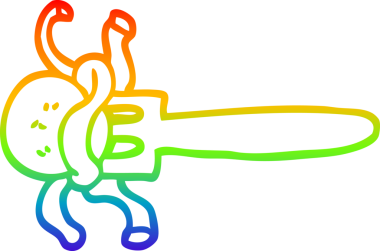 Bir insan tarafından çizilmiş çatalla çizilmiş bir köftenin çizgi çizimi.