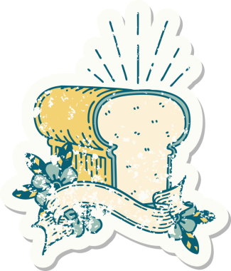 Bir insan tarafından çizilmiş eski bir dövmeli somun ekmek etiketi.