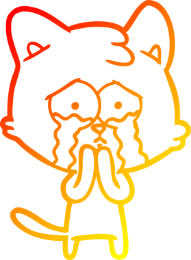 Bir insan tarafından çizilmiş çizgi film kedisinin sıcak çizgi çizimi