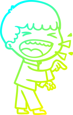 Bir insan tarafından çizilmiş gülen adamın soğuk çizgi çizimi.