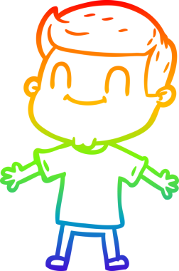 Bir insan tarafından çizilmiş gökkuşağı gradyan çizgi çizimi.