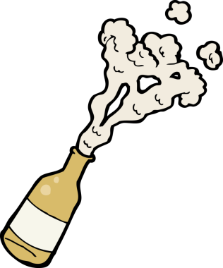 Bir insan tarafından çizilmiş bira şişesi.