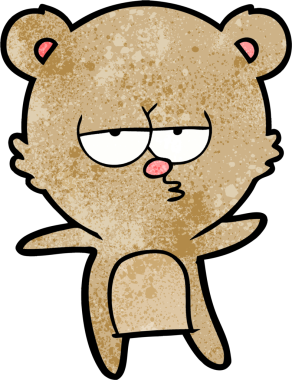 Bir insan tarafından çizilmiş sıkılmış ayı çizgi filmi