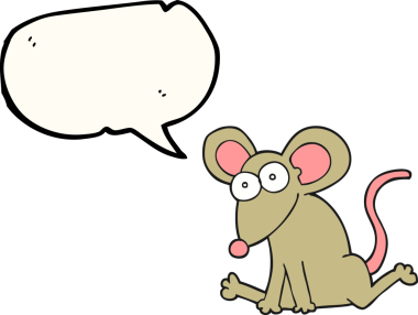 Bir insan tarafından çizilmiş serbest konuşma balonu çizgi film faresi