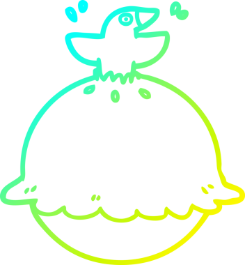 Bir insan tarafından çizilmiş bir turtadaki karatavuğun soğuk çizgi çizimi