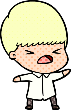 Çizgi film bir insan tarafından çizilmiş stresli adam