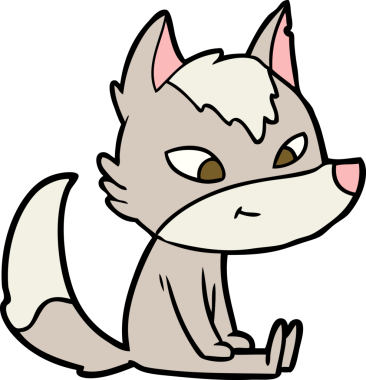 Bir insan tarafından çizilmiş dost canlısı bir kurt.