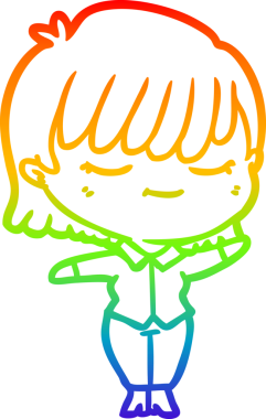 gökkuşağı gradyan çizimi bir insan tarafından çizilmiş bir karikatür kadın