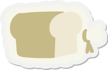 Bir insan tarafından çizilmiş bir somun ekmek.