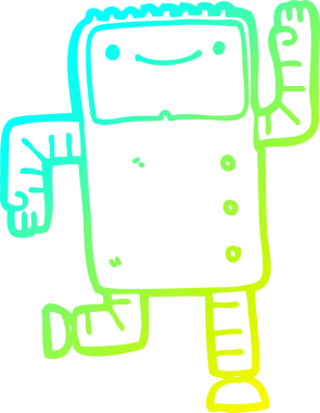 Bir insan tarafından çizilmiş soğuk gradyan robot çizimi