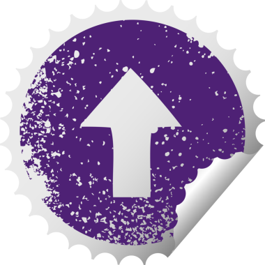 Bir insan tarafından çizilmiş işaretin işaretlenmiş dairesel kabuk soyma etiketi.