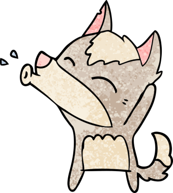 Bir insan tarafından çizilmiş uluyan kurt çizgi filmi.