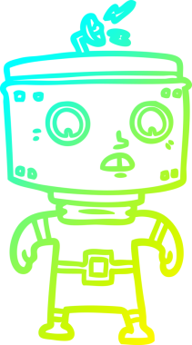 Bir insan tarafından çizilmiş soğuk gradyan robot çizimi
