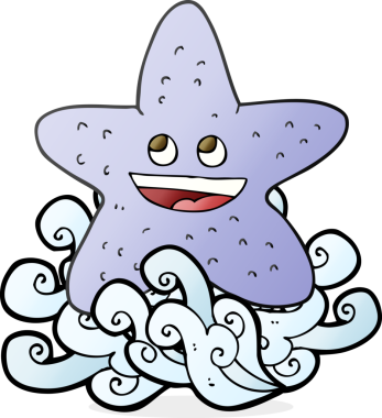 Bir insan tarafından çizilmiş serbest çizim deniz yıldızı.