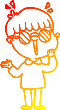 Bir çizgi film çocuğunun sıcak çizgi çizimi bir insan tarafından çizilmiş inanılmaz bir şeyi fark ediyor.