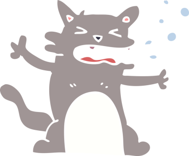 karikatür hıçkıran kedi bir insan tarafından çizildi