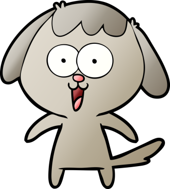 Bir insan tarafından çizilmiş şirin bir çizgi film köpeği.