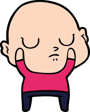 bir insan tarafından çizilmiş kel bir adam.