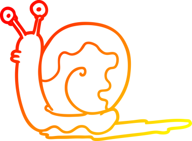 Bir insan tarafından çizilmiş bir salyangozun sıcak çizgi çizimi