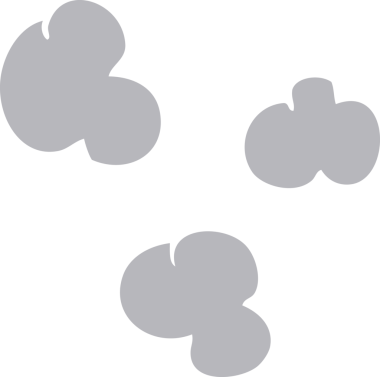 Bir insan tarafından çizilmiş dumanlı bulutların düz renk çizimi