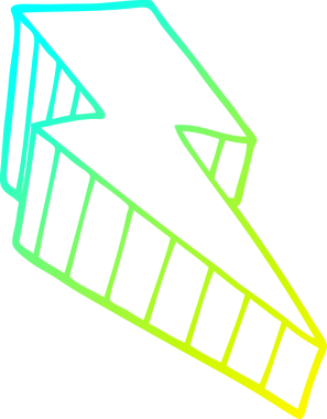 Bir insan tarafından çizilmiş bir karikatür desenli yıldırım çizimi.