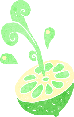 Bir insan tarafından çizilmiş taze limon.