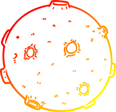 Bir insan tarafından çizilmiş bir çizgi ayın sıcak gradyan çizgisi