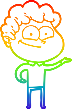 Bir insan tarafından çizilmiş mutlu bir adamın çizgi çizimi.