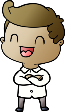 Bir insan tarafından çizilmiş mutlu bir adam.