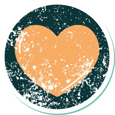 Bir insan tarafından çizilmiş bir kalbin sembolik dövmesi.