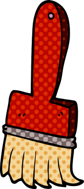 Bir insan tarafından çizilmiş karalama boya fırçası.