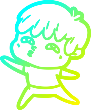 Bir insan tarafından çizilmiş soğuk gradyan çizgi çizimi.