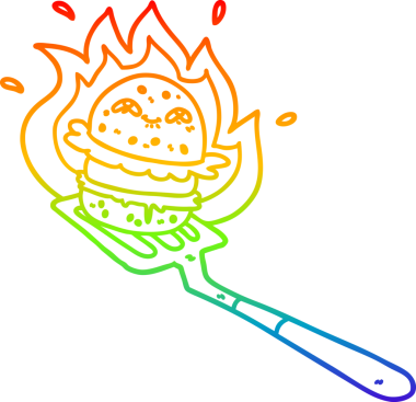 gökkuşağı gradyan çizgi çizimi bir insan tarafından çizilmiş hamburger çizgi