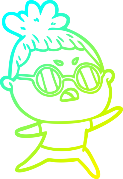 Bir insan tarafından çizilmiş bir çizgi filmin soğuk gradyan çizimi.