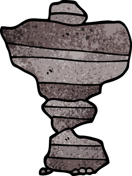 Bir insan tarafından çizilmiş istiflenmiş taş karalaması.