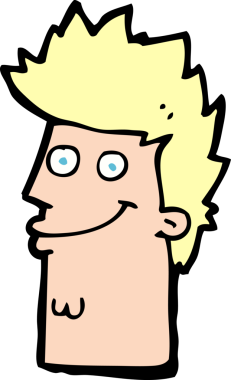 Bir insan tarafından çizilmiş mutlu adam yüzü.