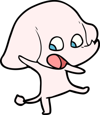 Bir insan tarafından çizilmiş şirin bir fil.