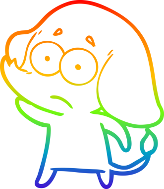 gökkuşağı gradyan çizgi çizimi bir insan tarafından çizilmiş belirsiz bir fil