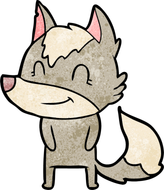 Bir insan tarafından çizilmiş dost canlısı bir kurt.