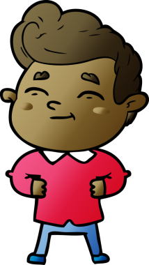 Bir insan tarafından çizilmiş mutlu çizgi film adamı.