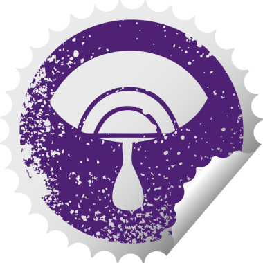 Bir insan tarafından çizilmiş ağlayan bir gözün sıkıntılı dairesel soyulan çıkartması.