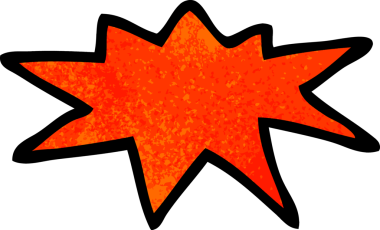 bir insan tarafından çizilmiş karikatür patlama sembolü.